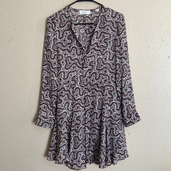 A.L.C. | Dresses | Alc Silk Floral Drop Down Waist Button Down Mini Dress |  Poshmark
